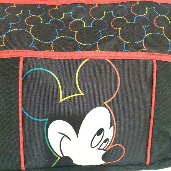 Disney Mickey Mouse 2013 Diaper Bag black red 4 pocket shopping bag - Picture 2 of 11